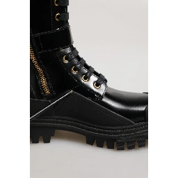 Black Buckle Embellished Knee High Boots Shoes