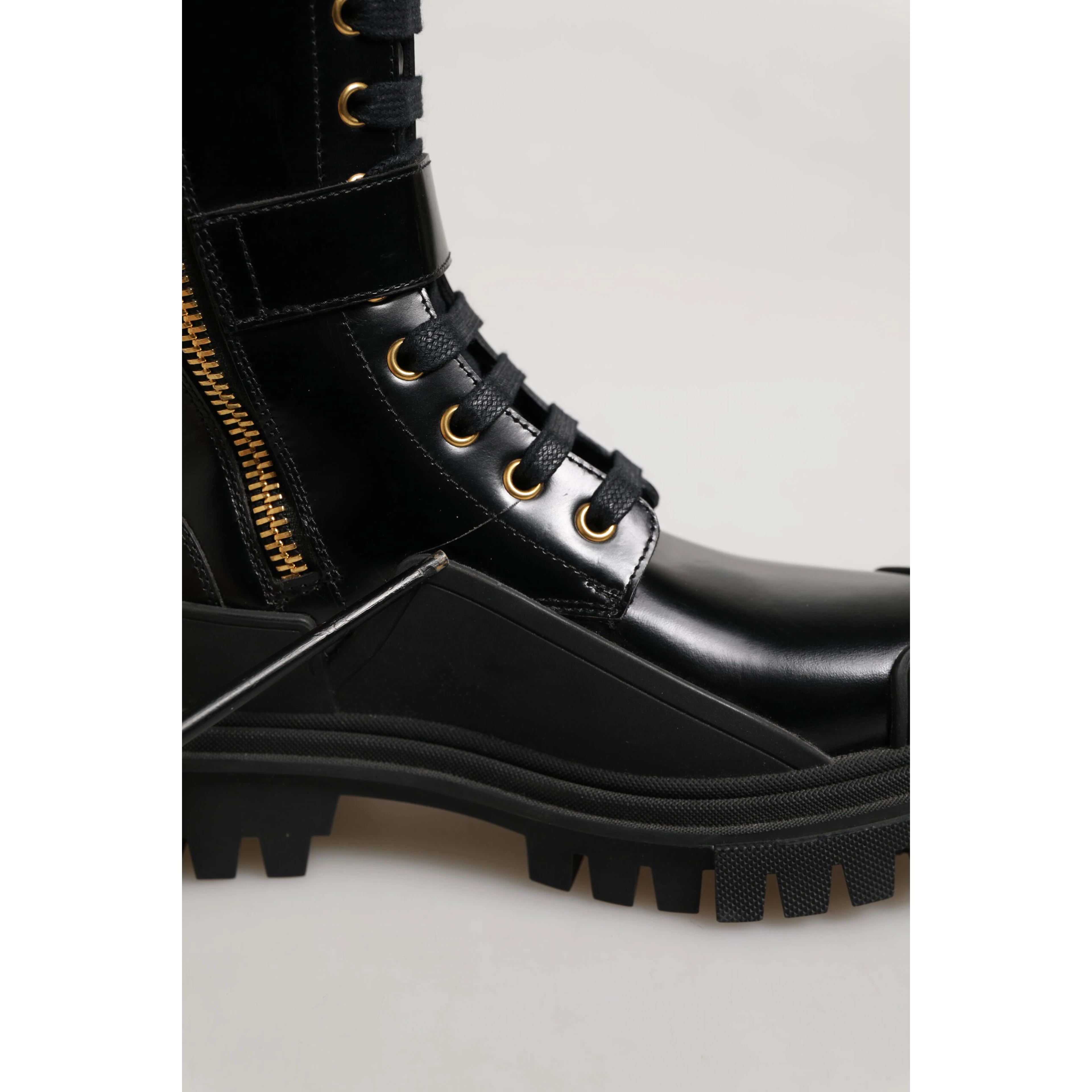 Black Buckle Embellished Knee High Boots Shoes