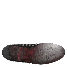 Black Crystal Embellished Loafers Dress Shoes