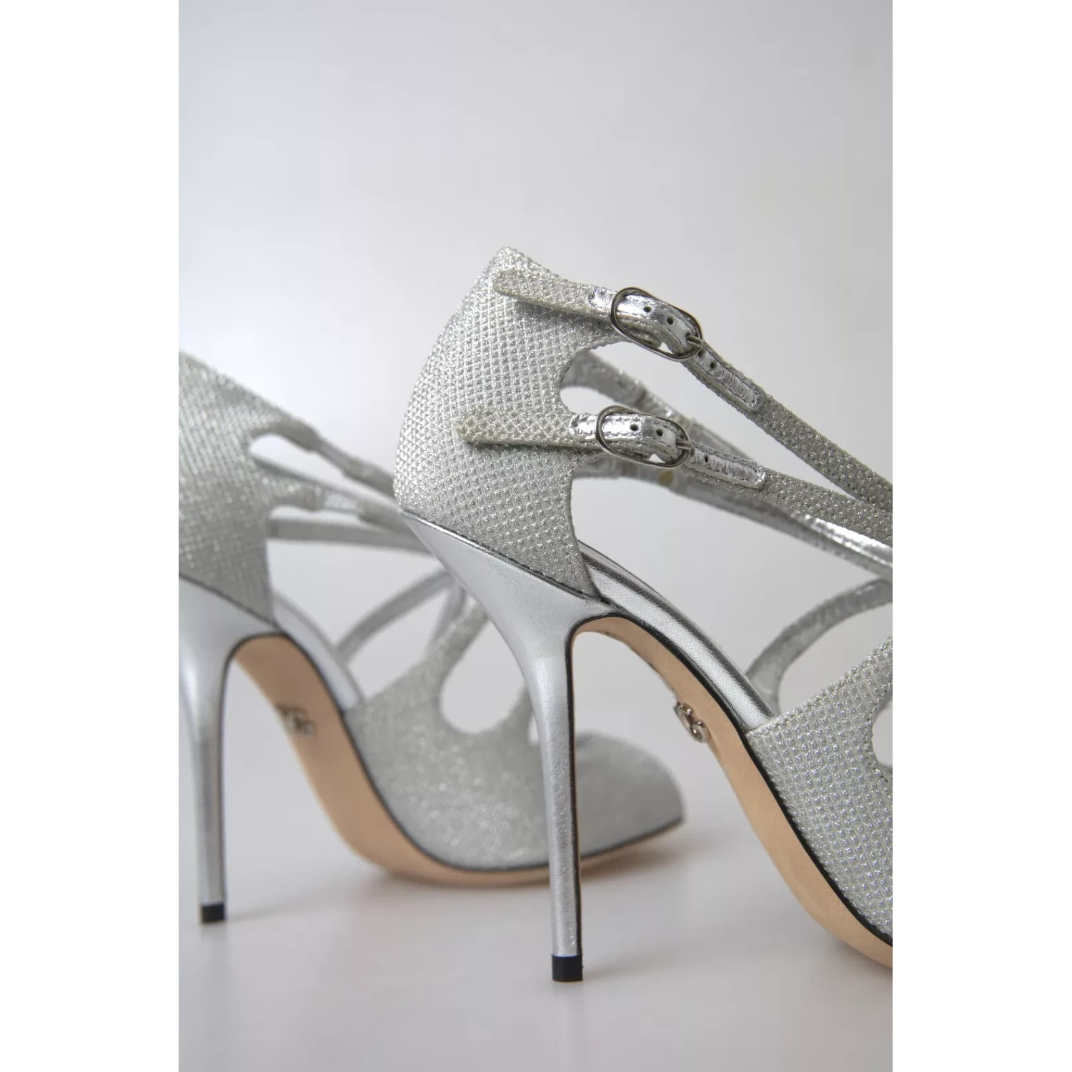 Silver Shimmers Sandals Heel Pumps Shoes