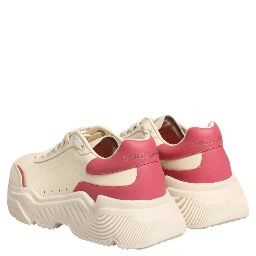 White Pink Leather Daymaster Sneakers Shoes