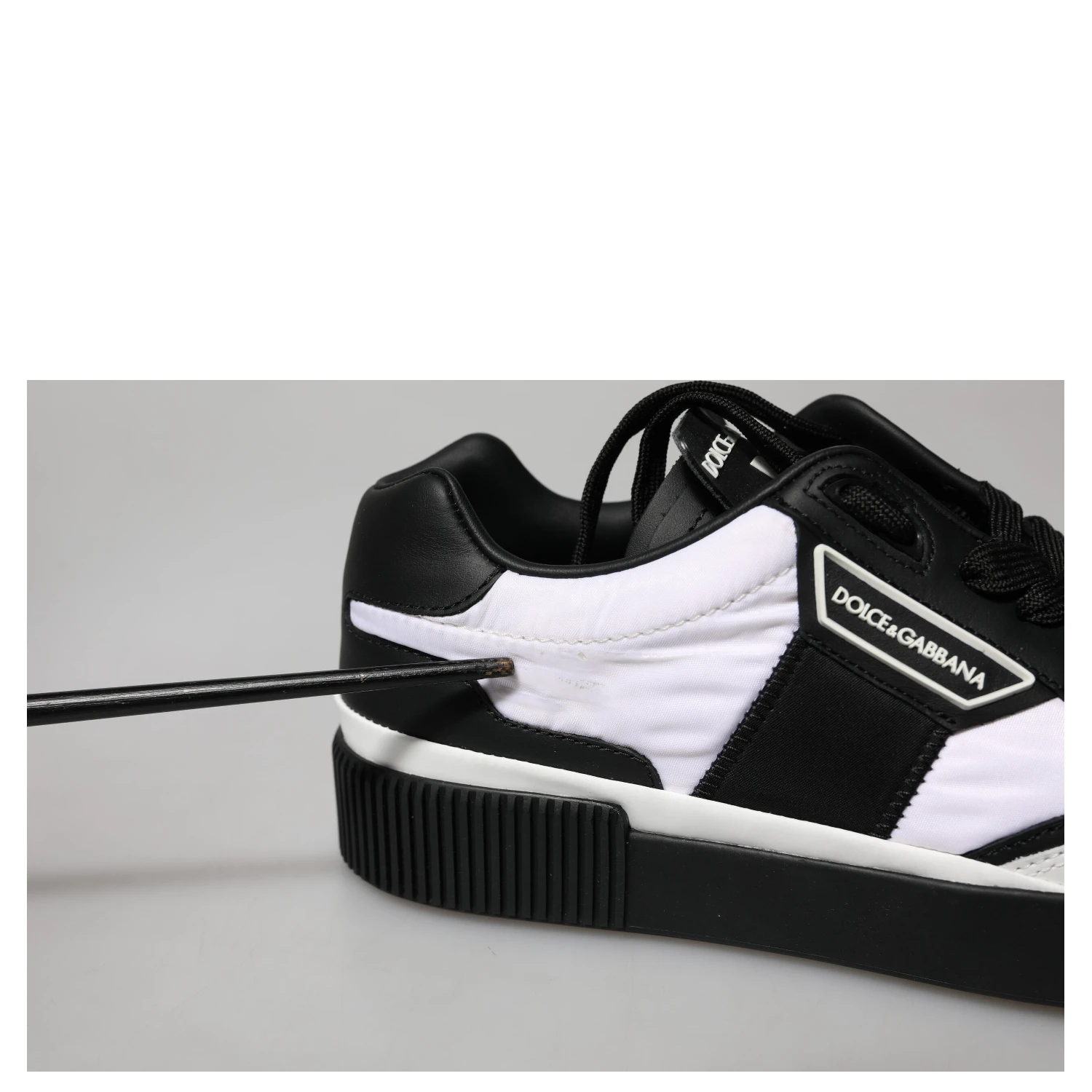 Black White Leather MIAMI Low Top Sneakers Shoes
