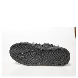 Black Portofino Studded Men Sneakers Shoes