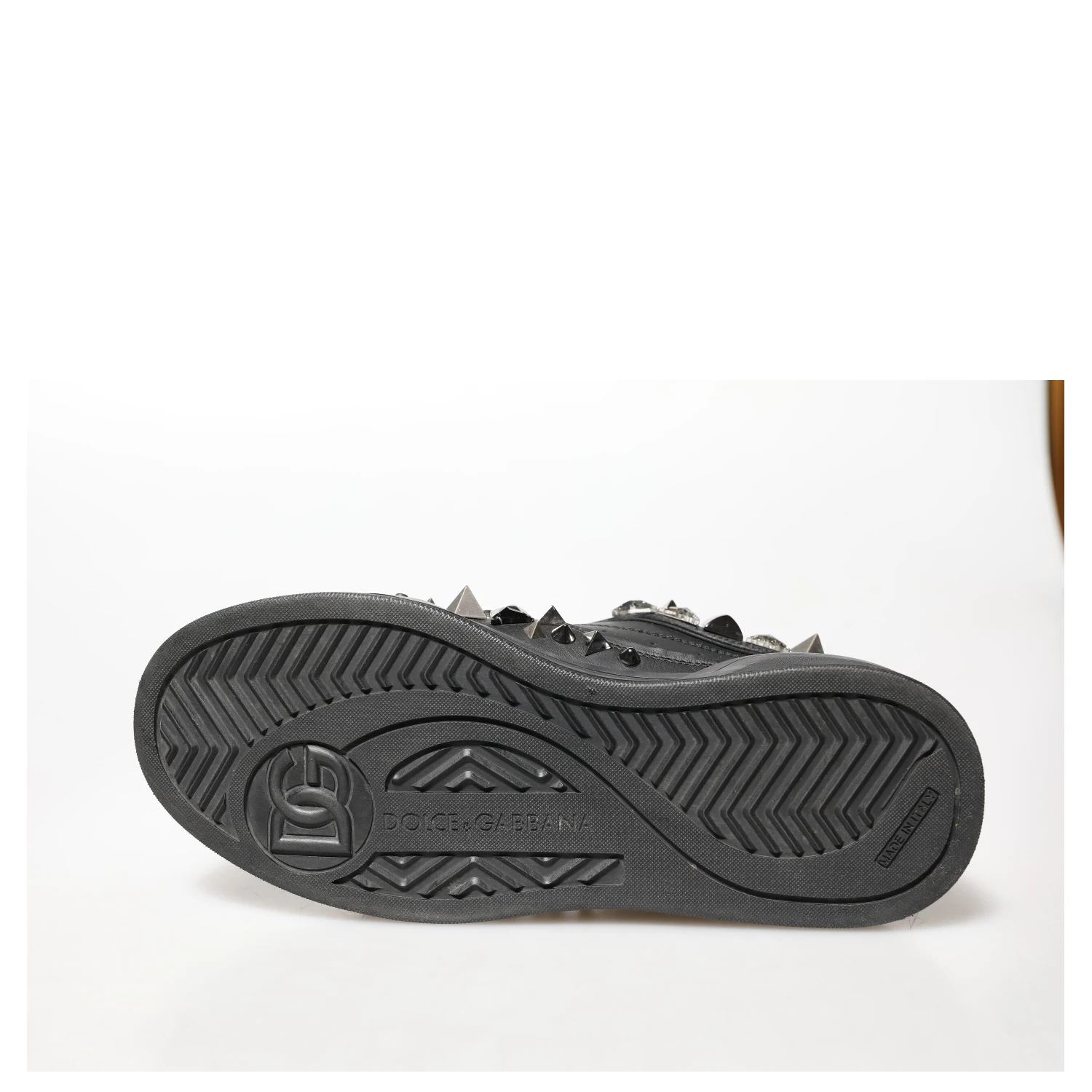 Black Portofino Studded Men Sneakers Shoes