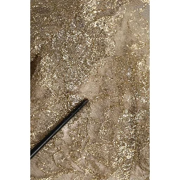 Gold Floral Lace A-line Sheath Mini Dress