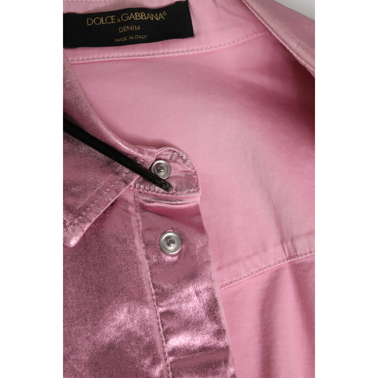 Pink Cotton Stretch Collared Cropped Jacket