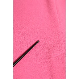 Pink Polyester Long Sleeves Sheath Midi Dress