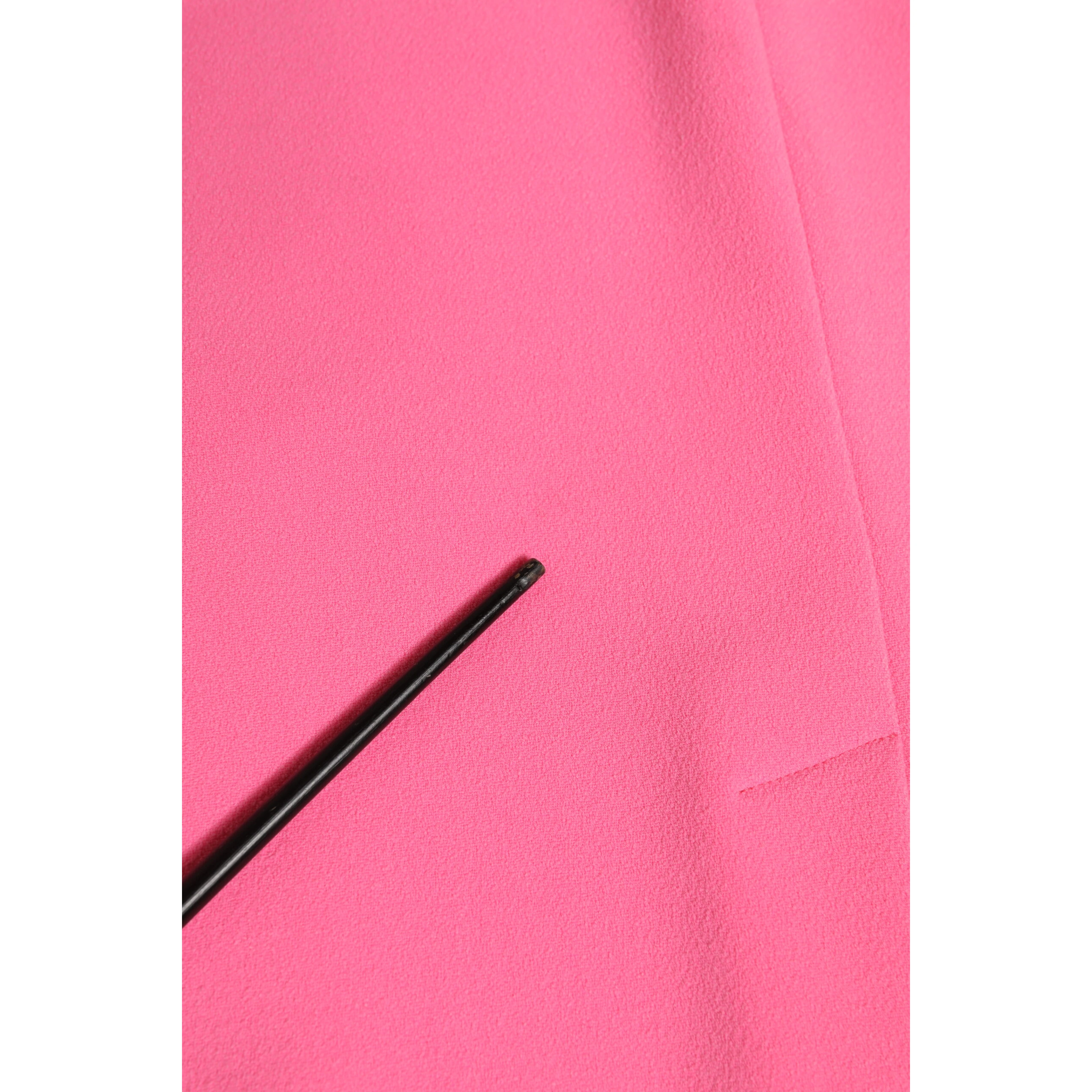 Pink Polyester Long Sleeves Sheath Midi Dress