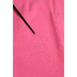 Pink Polyester Long Sleeves Sheath Midi Dress