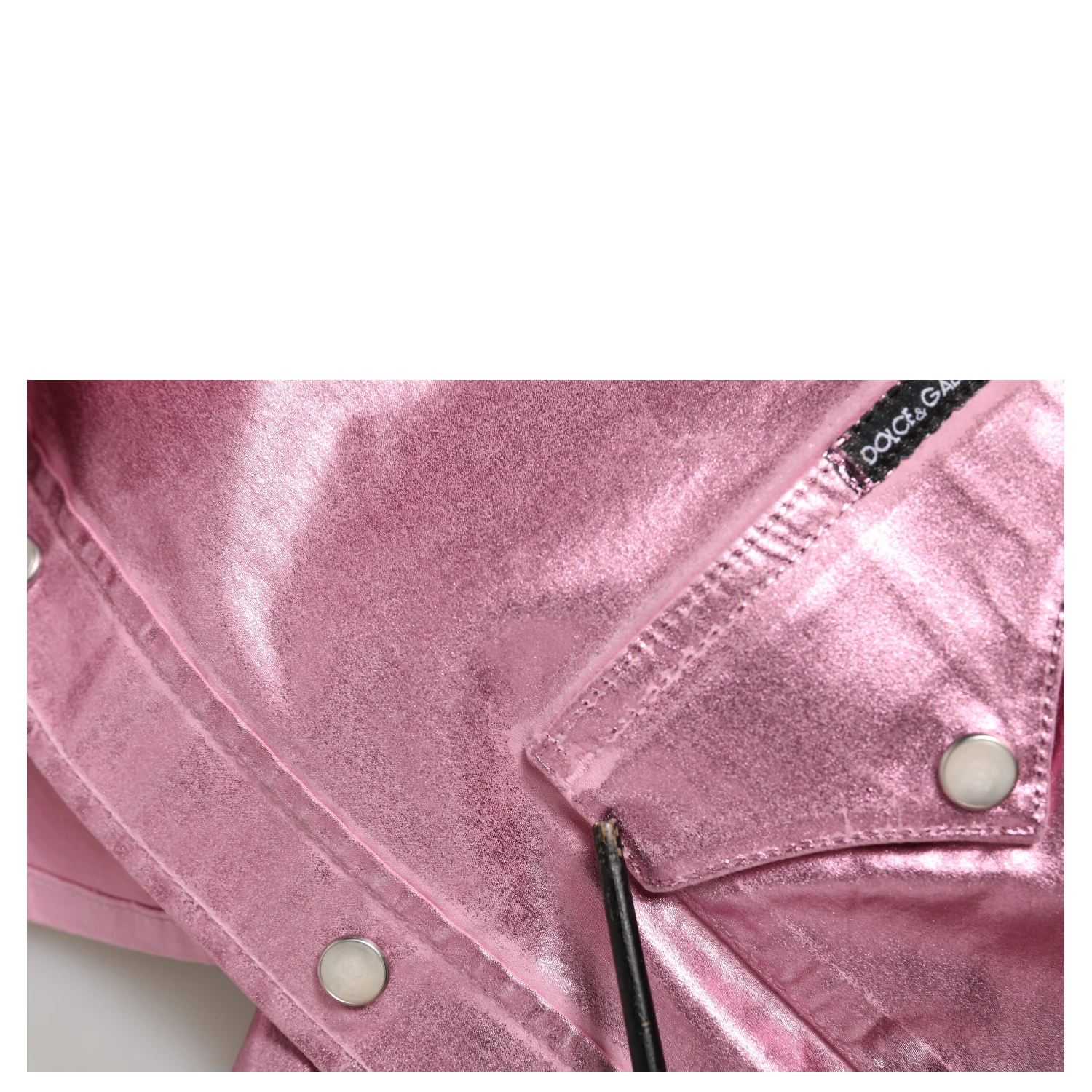 Pink Cotton Stretch Collared Cropped Jacket
