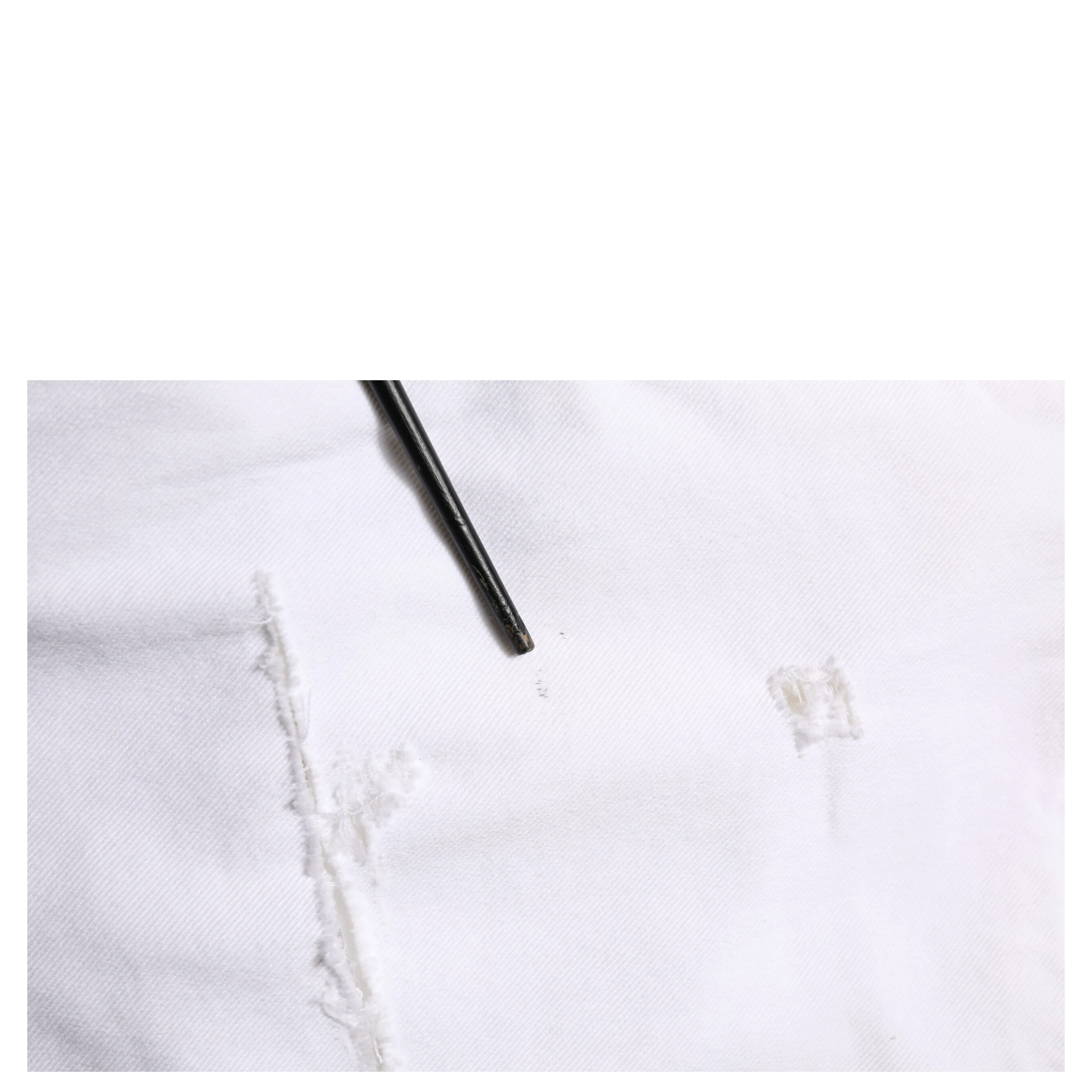 White Ripped Cotton Skinny Men Denim Jeans