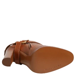 Brown Leather DG Logo Buckle Ankle Boots Shoes