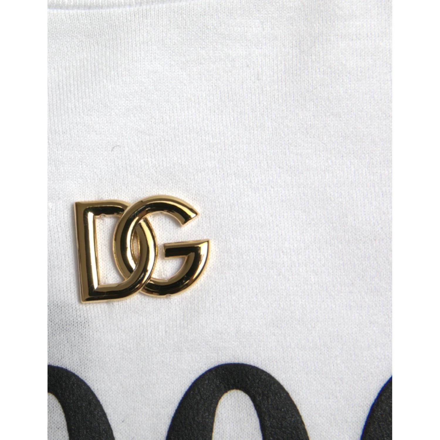 White Cotton 2000 Fashion Print Logo T-shirt