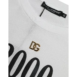 White Cotton 2000 Fashion Print Logo T-shirt