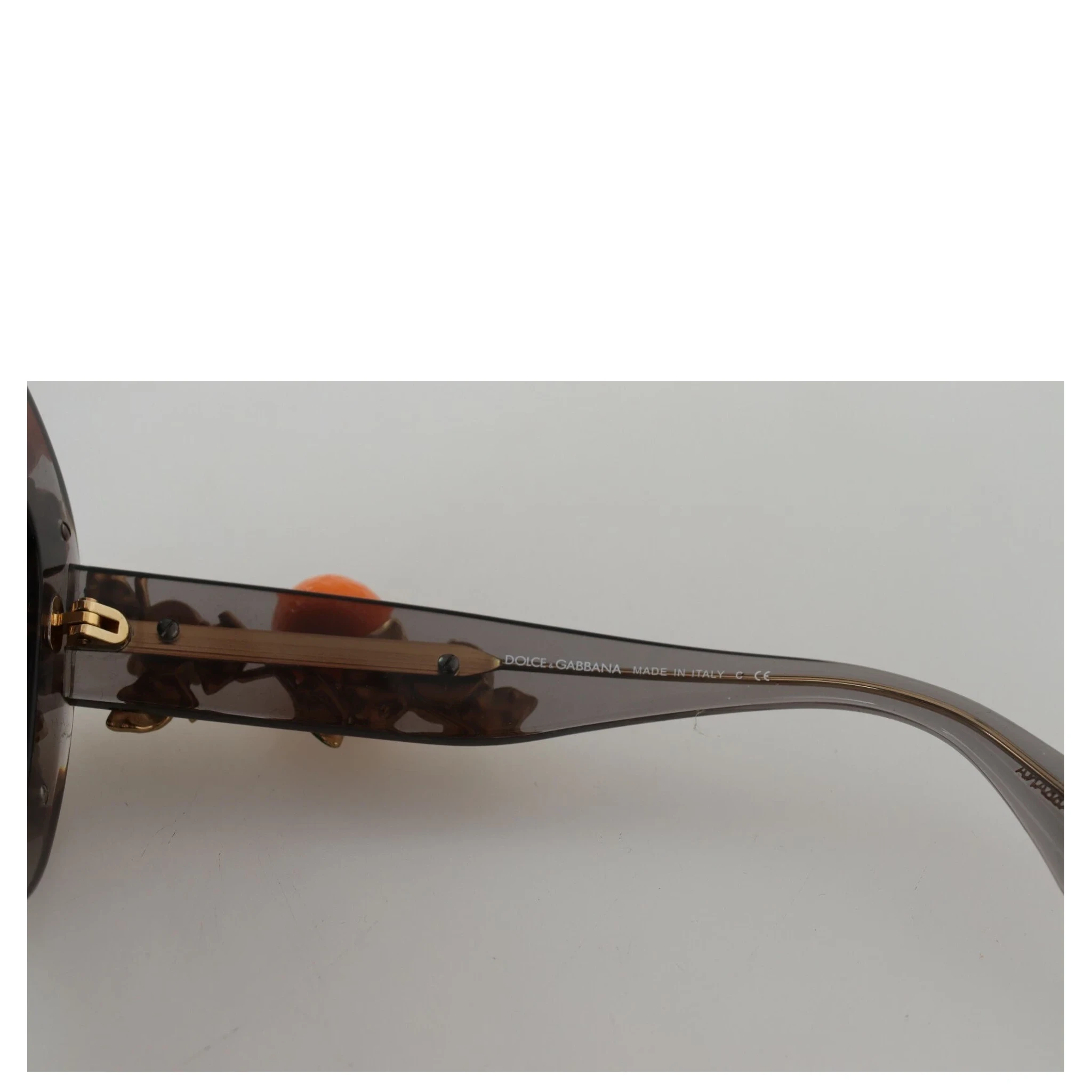 DG4283B Acetate Crystals Orange Appliques Sunglasses