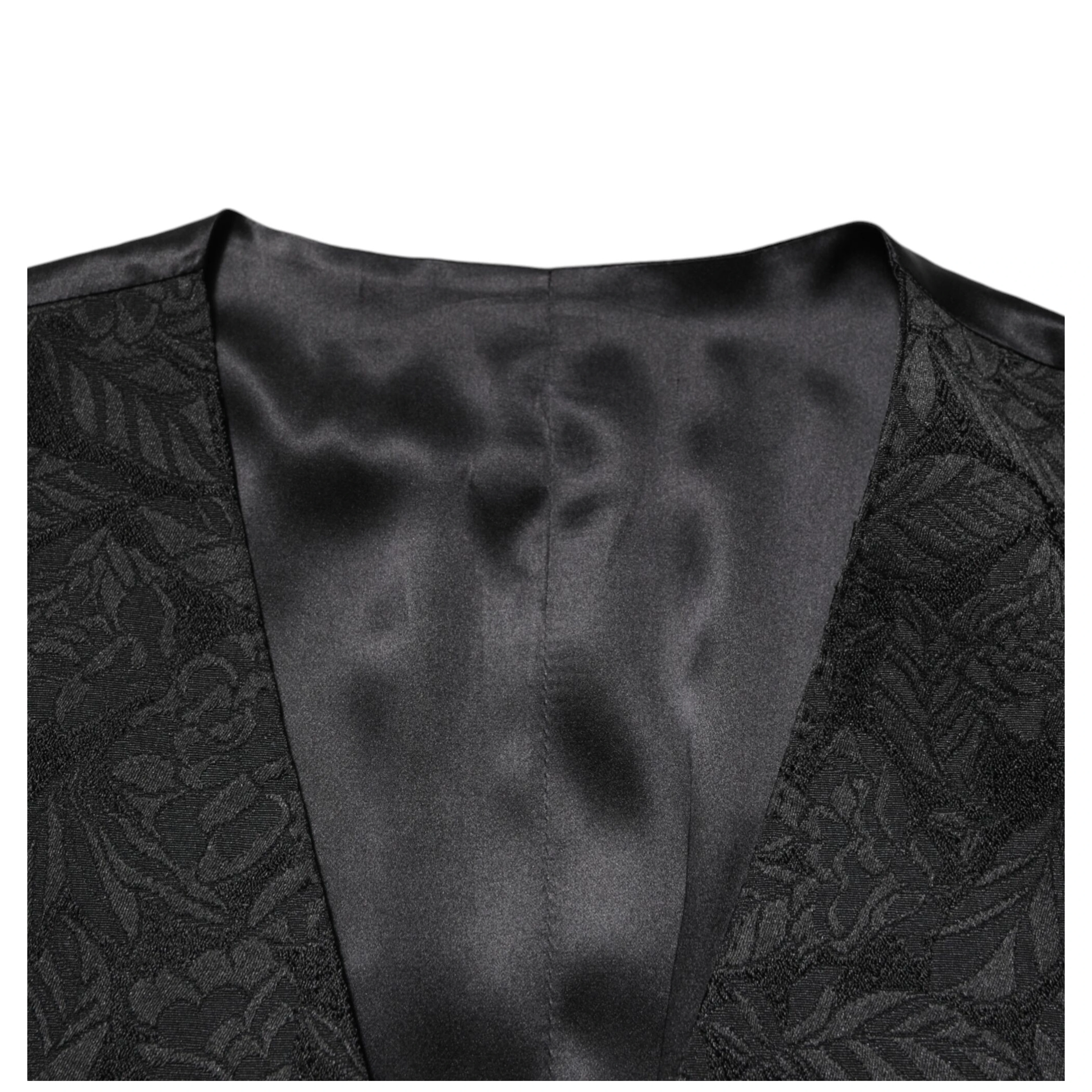Black 3 Piece Brocade Jacquard Suit MARTINI