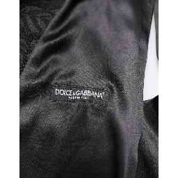 Black 3 Piece Brocade Jacquard Suit MARTINI