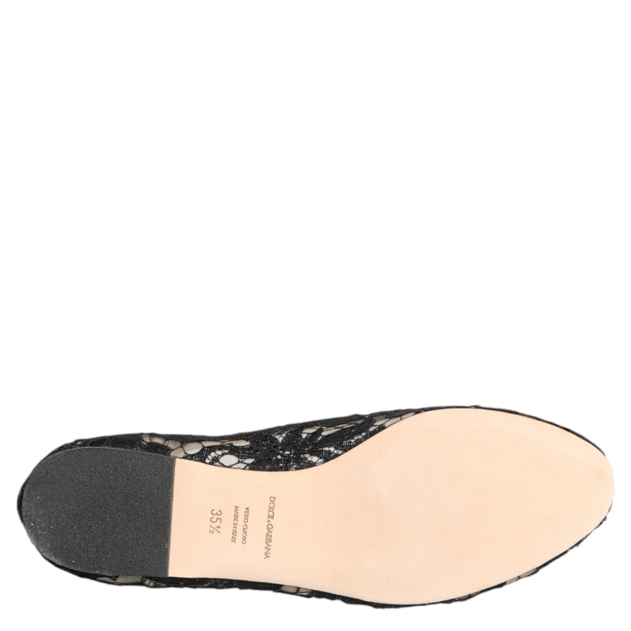 Black Taormina Lace Crystals Flats Shoes