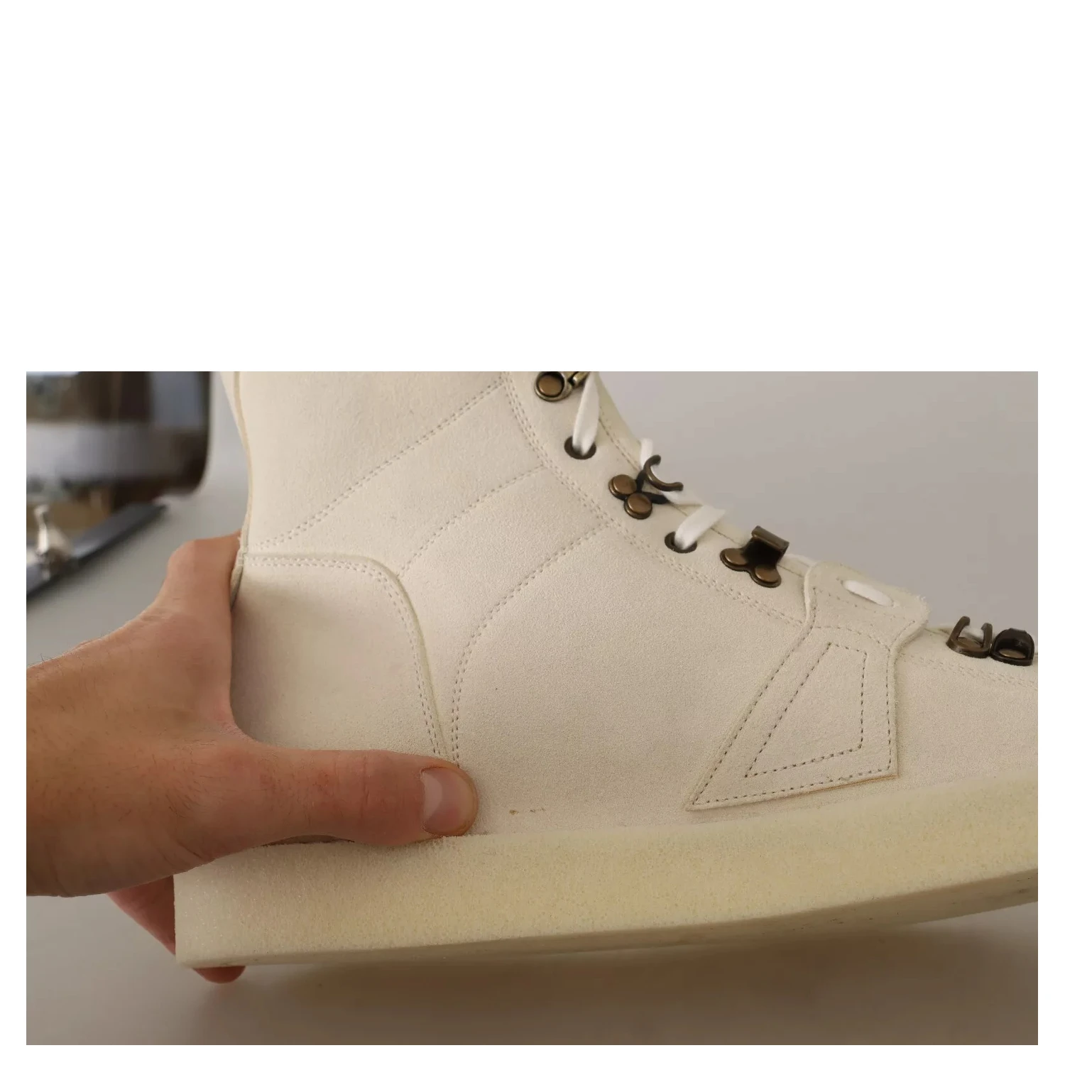 White Leather Lace Up Mens Boots