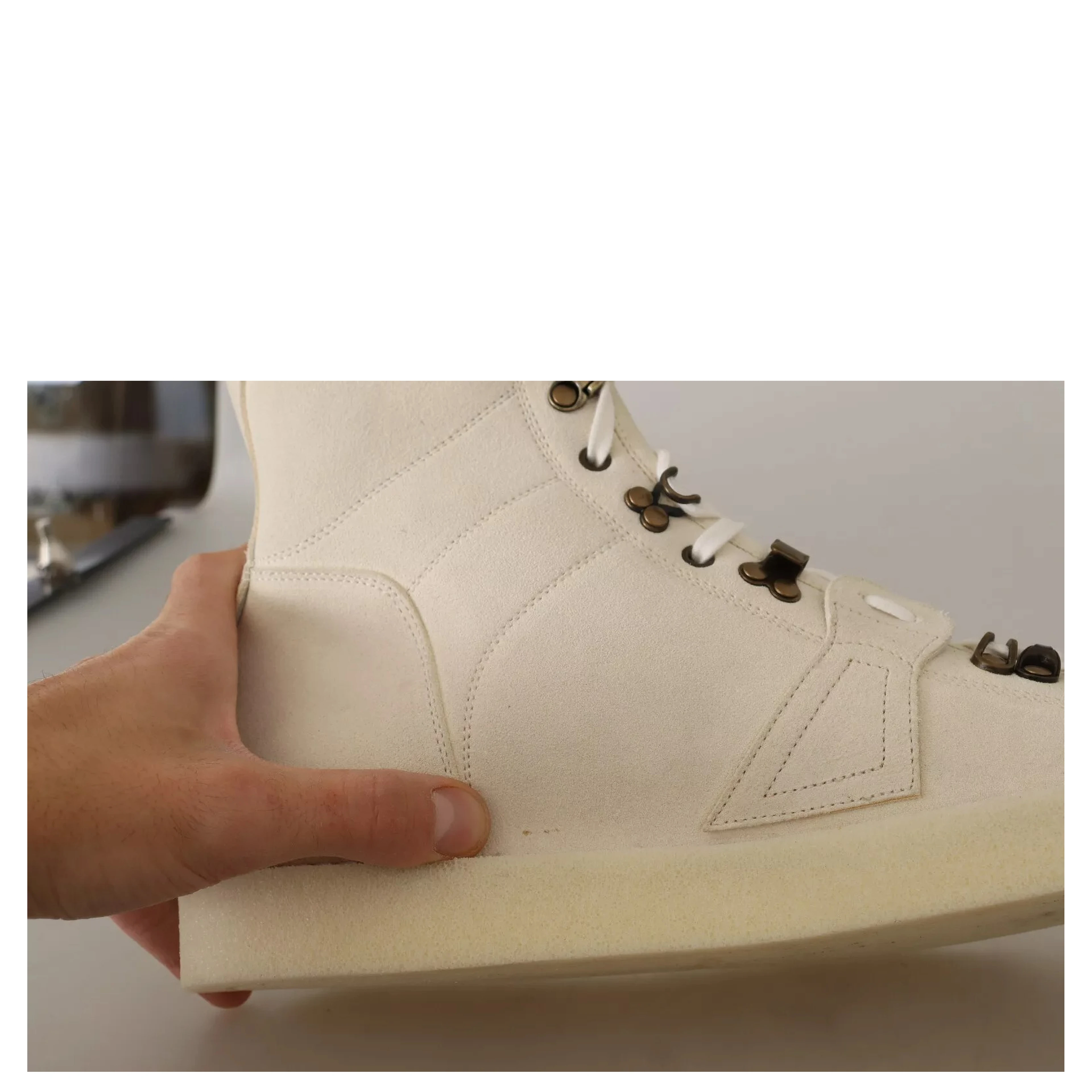 White Leather Lace Up Mens Boots