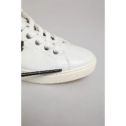 White Silver Sacred Heart Men Sneakers Shoes