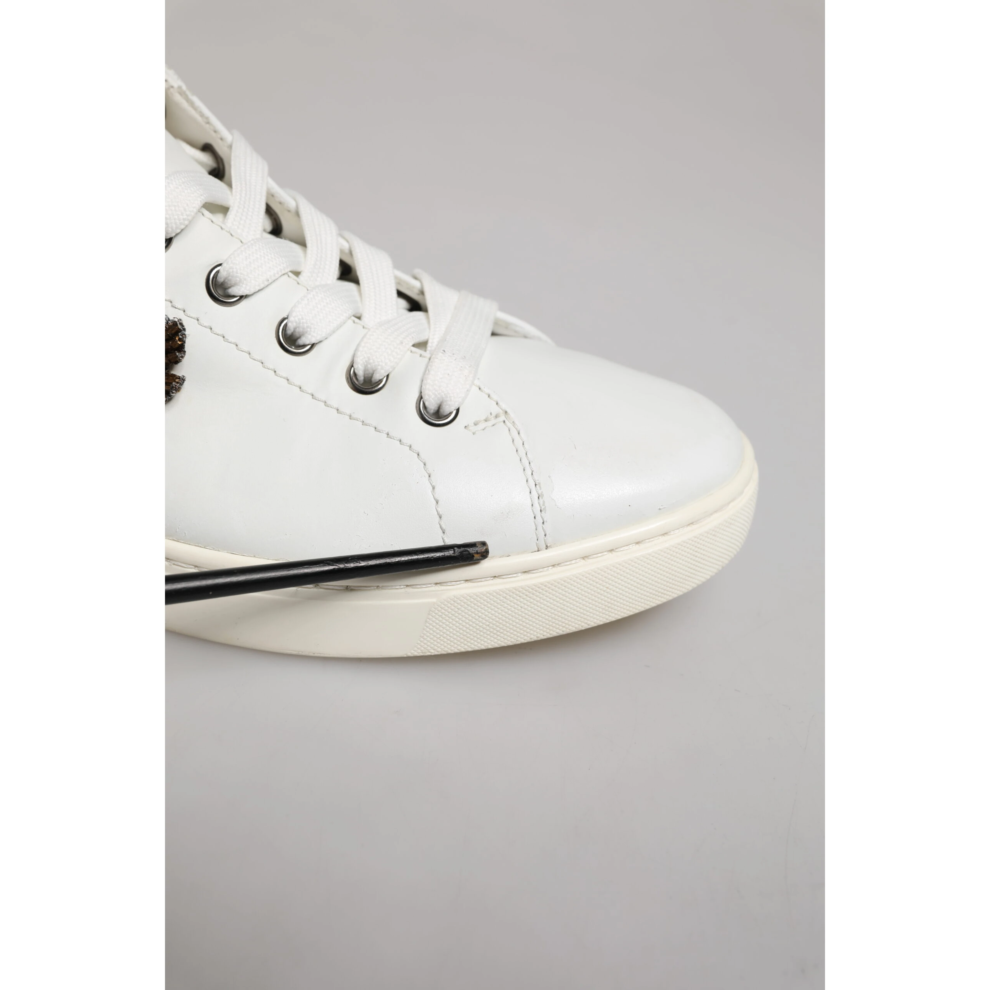 White Silver Sacred Heart Men Sneakers Shoes