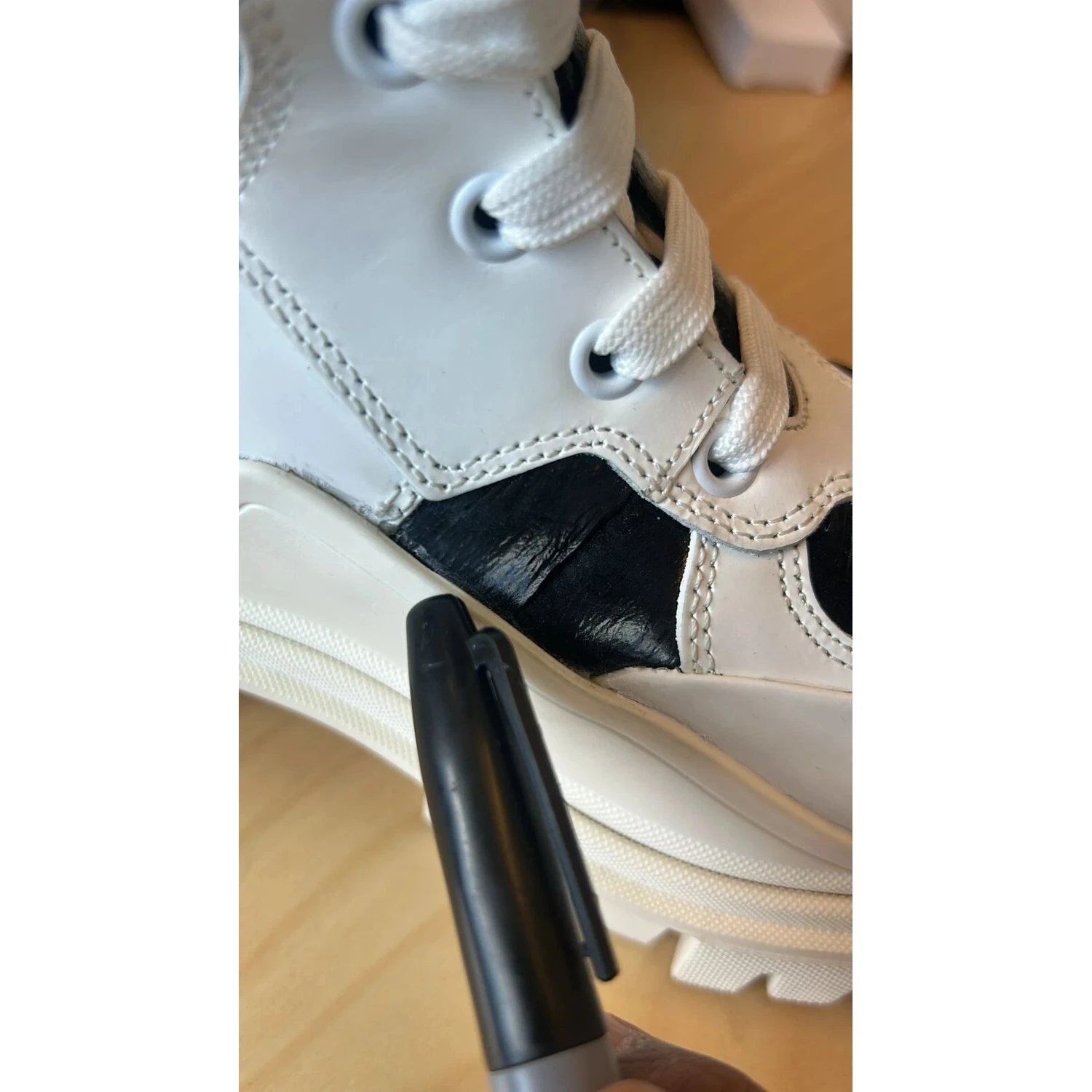 White Padded Mid Calf Lace Up Boots Shoes