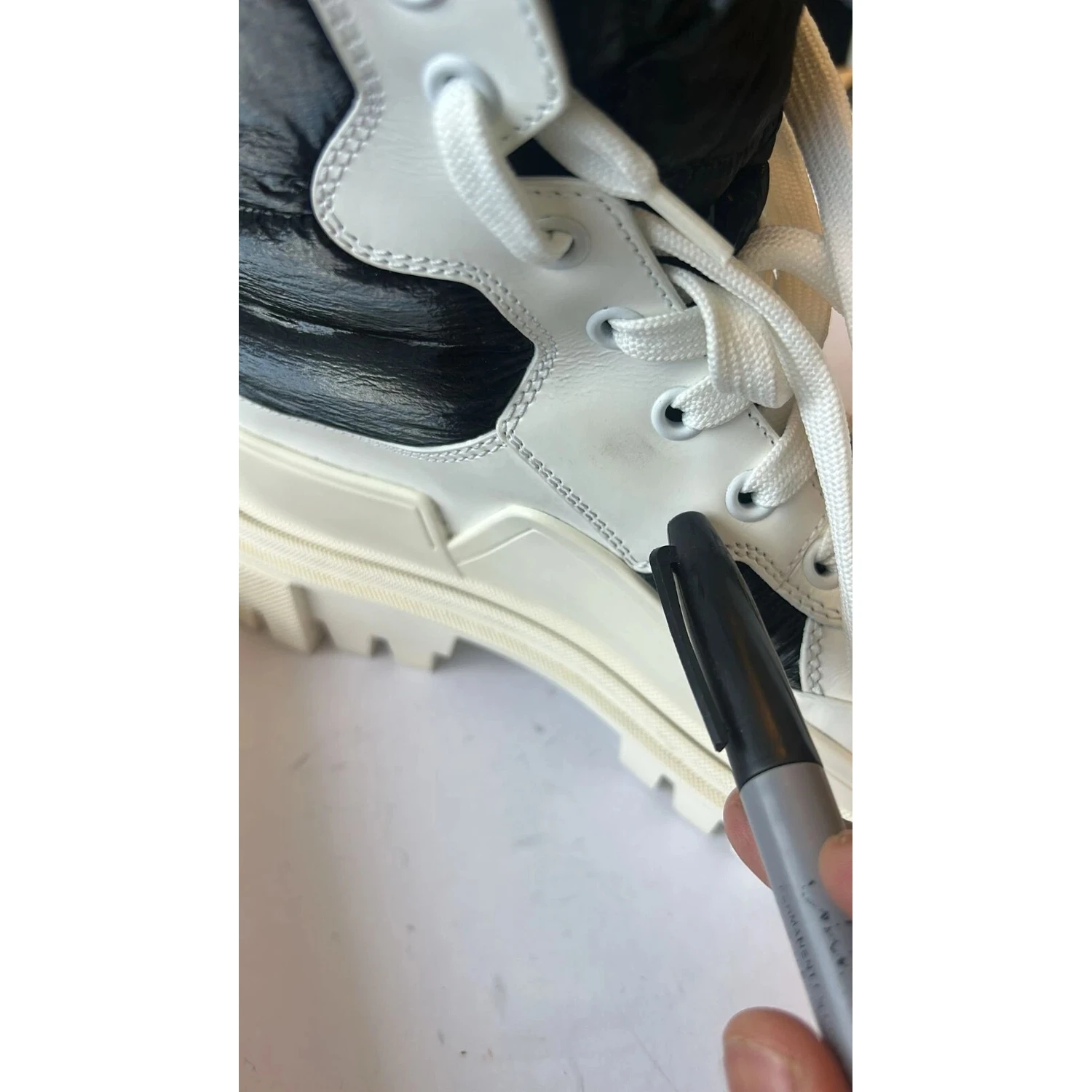 White Padded Mid Calf Lace Up Boots Shoes