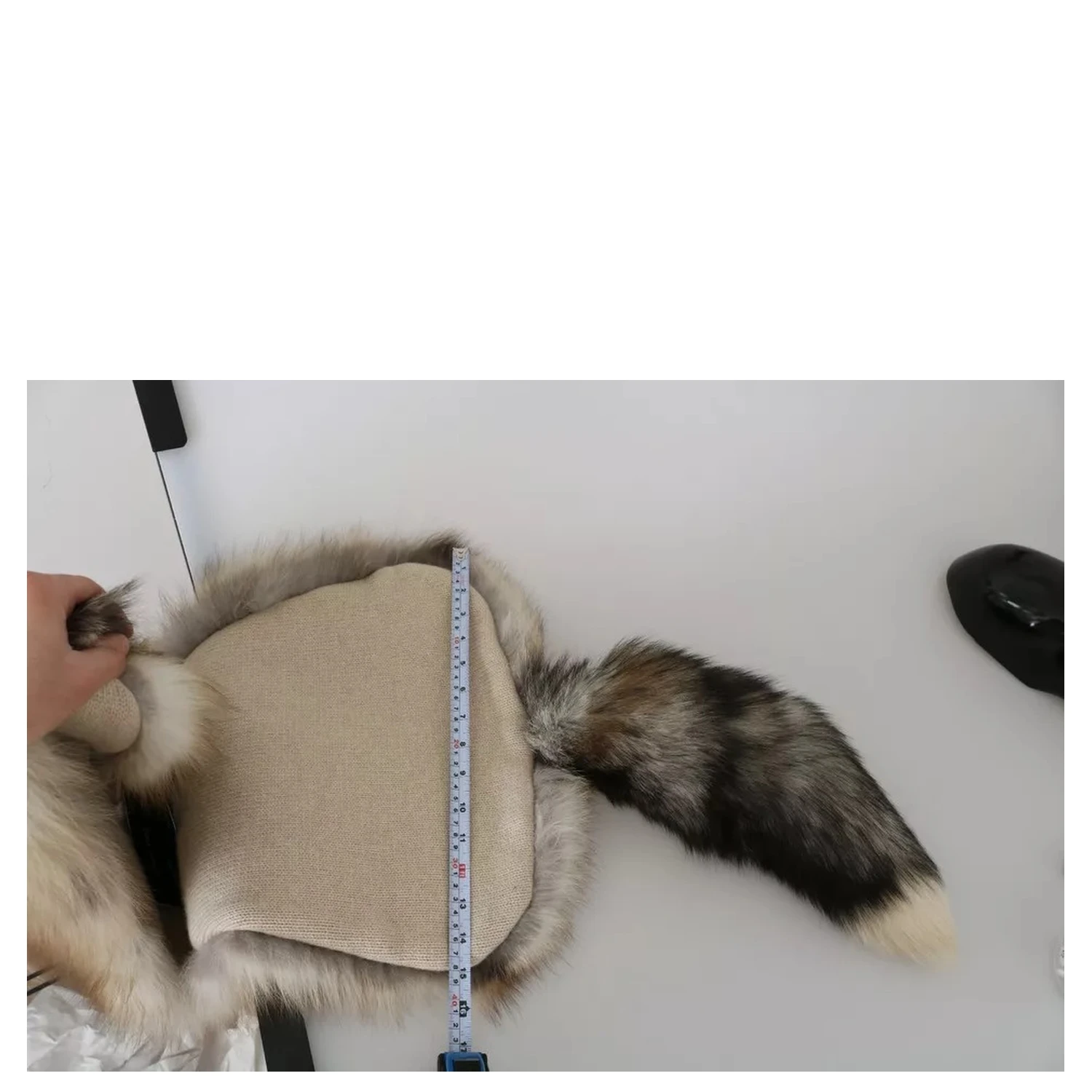 Brown Fox Tail Fur Shawl Neck Wrap Cover Collar Scarf