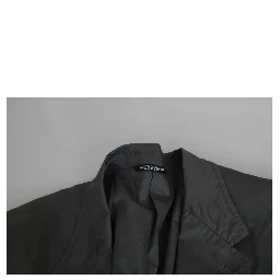 Gray Cotton Single Breasted Formal Blazer
