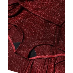 Red One Shoulder Pleated A-line Mini Dress