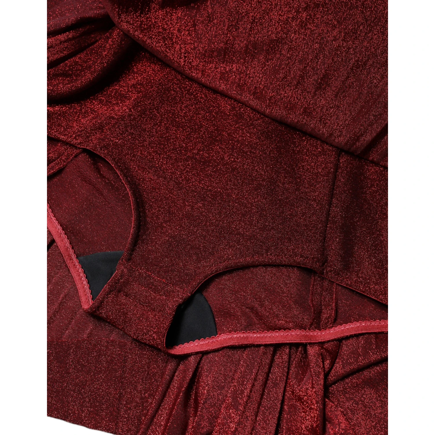 Red One Shoulder Pleated A-line Mini Dress