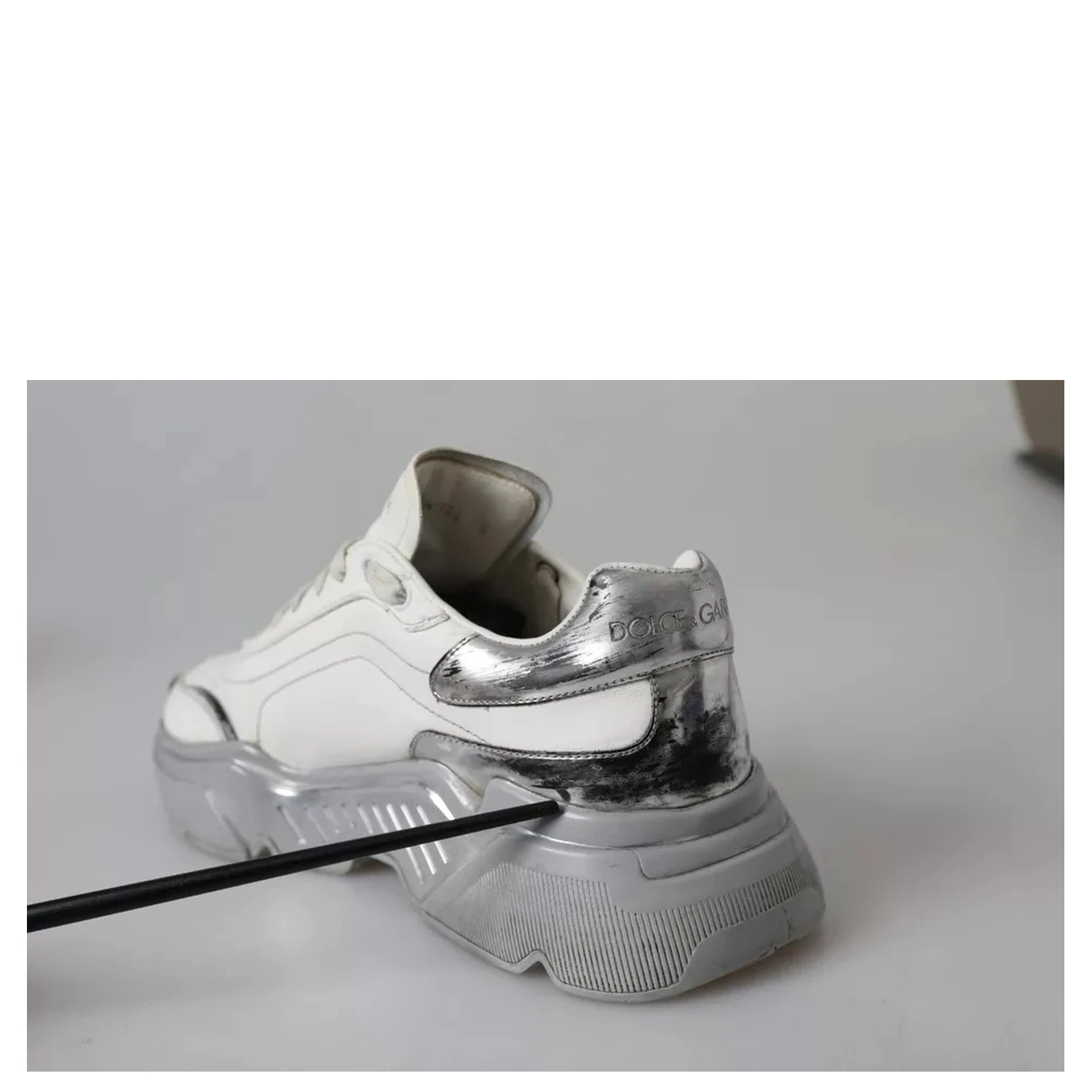 White Silver Daymaster Low Top Sneakers Shoes
