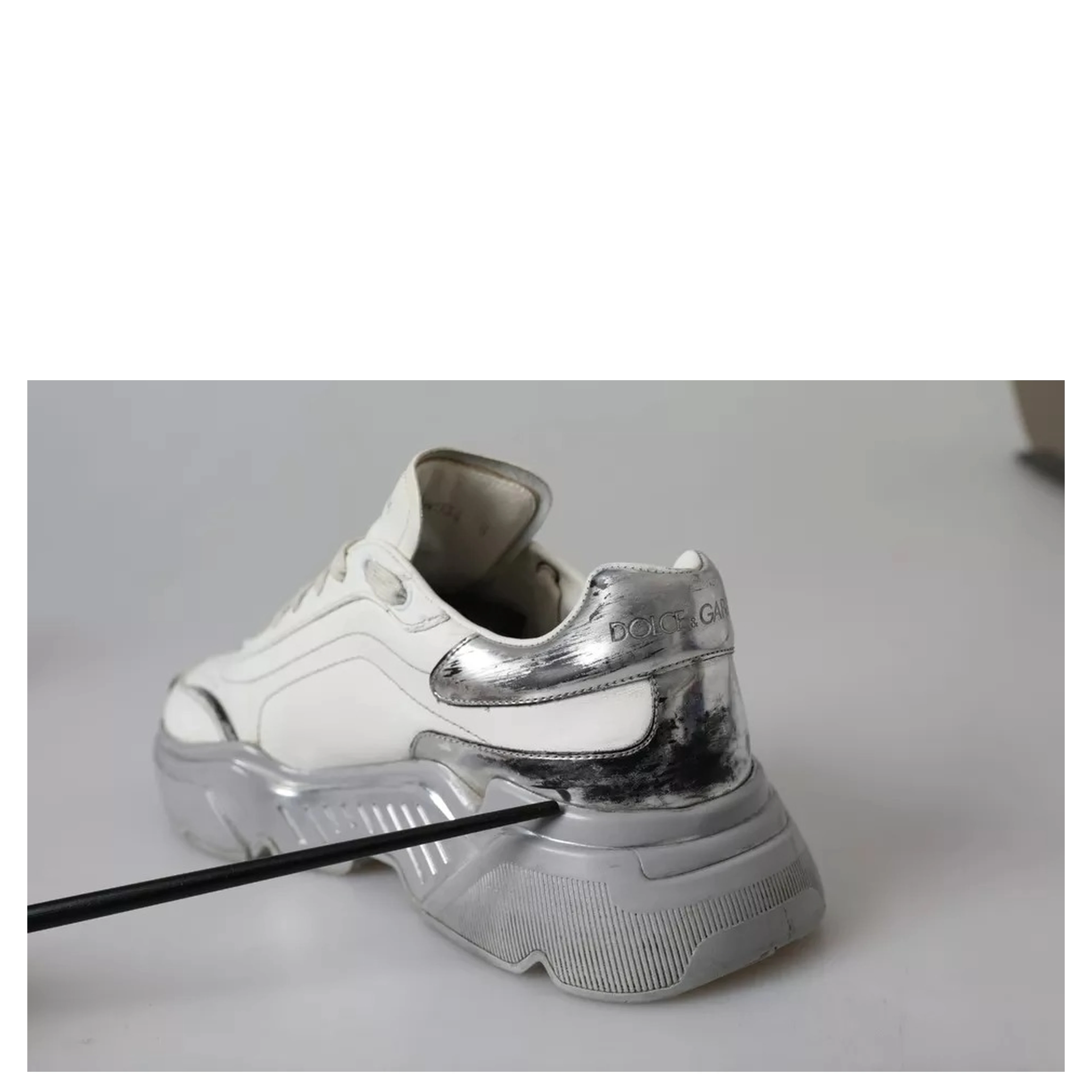 White Silver Daymaster Low Top Sneakers Shoes