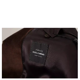 Brown Corduroy Slim Fit Coat DG Logo Blazer
