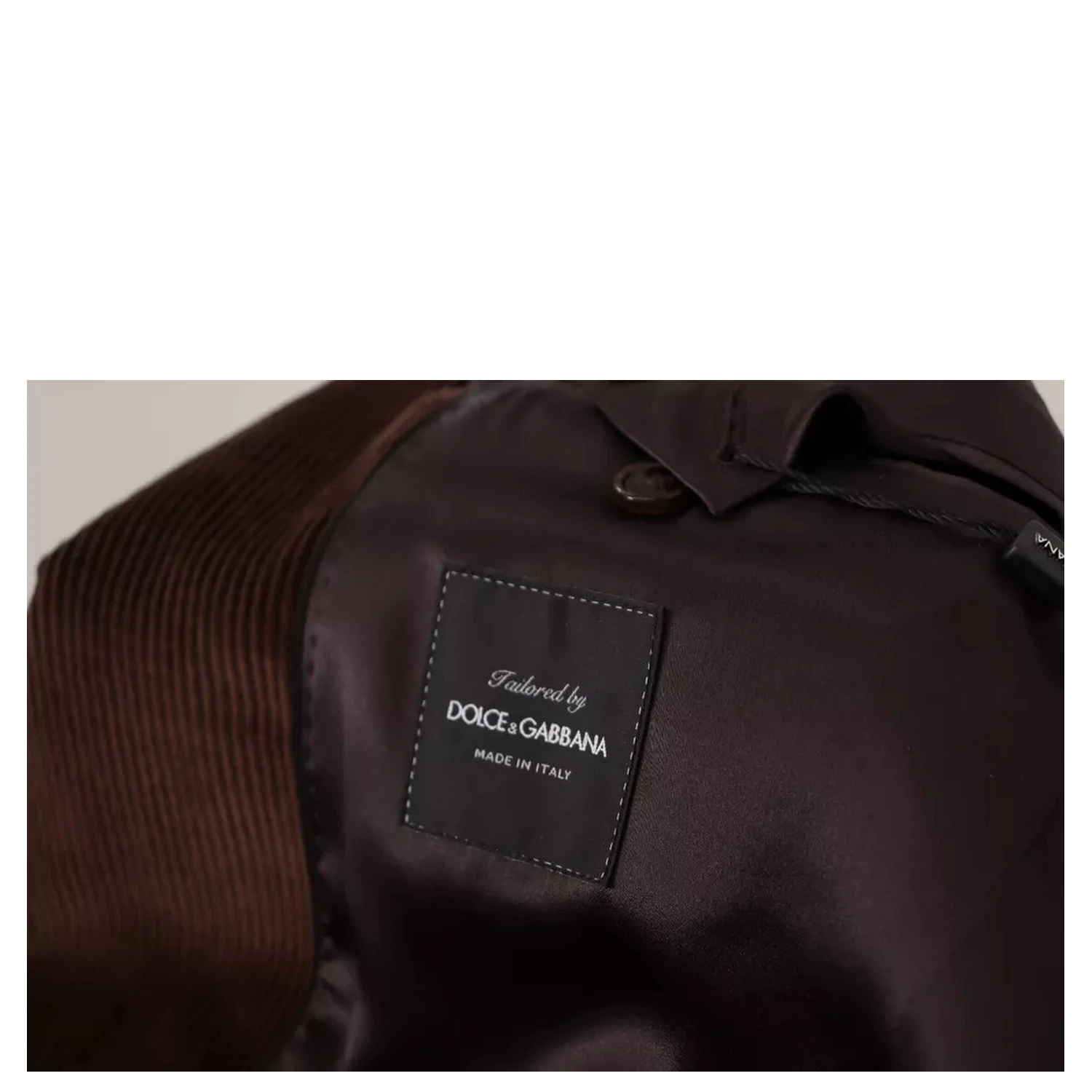 Brown Corduroy Slim Fit Coat DG Logo Blazer
