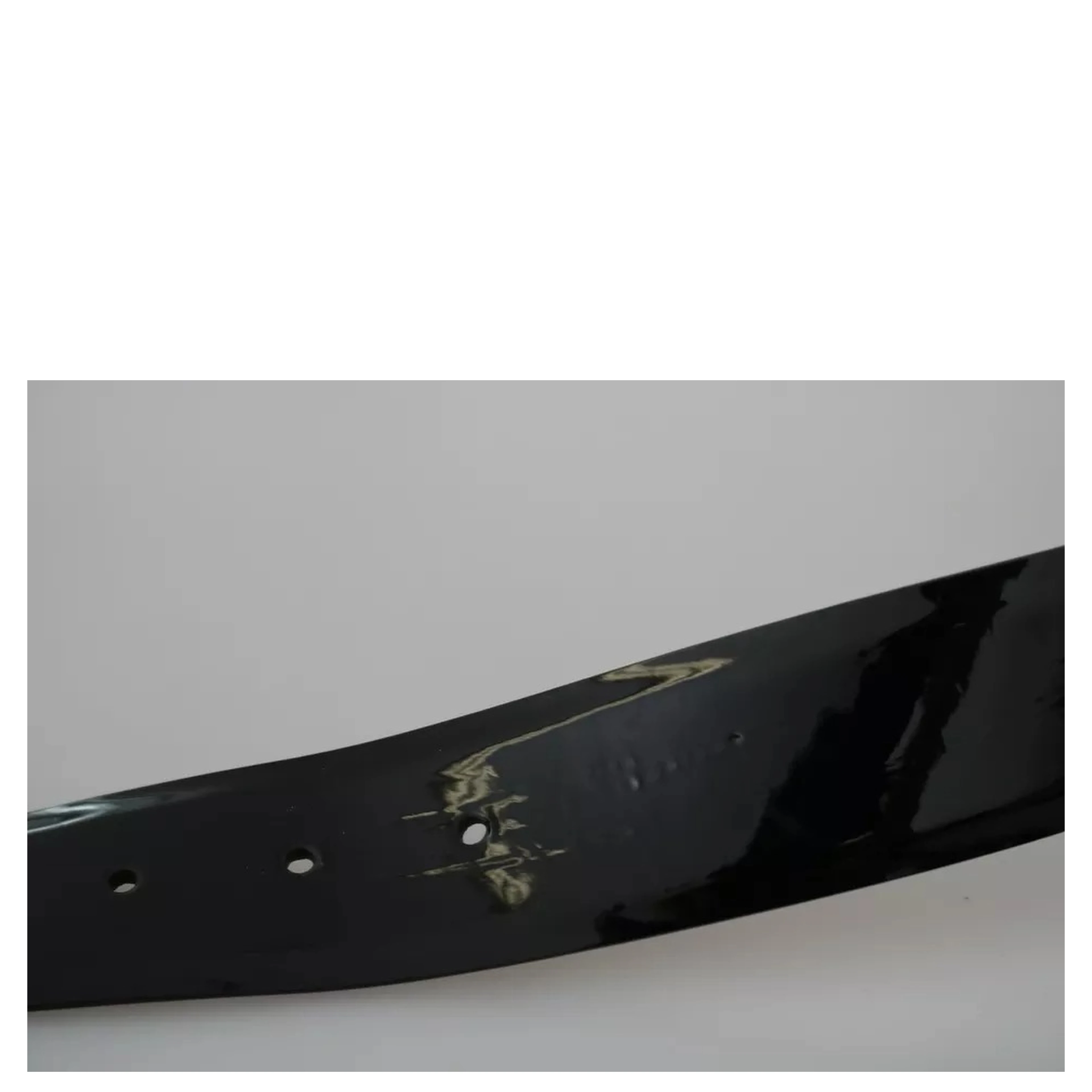 Black Shiny Leather Crystal Logo Buckle Belt