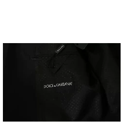 Black Wool Slim Fit Notch Jacket Blazer