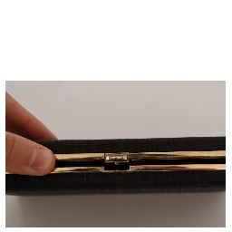 Black Silk Gold Frame Clutch Evening Party Purse Bag
