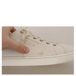 White Casual Leather Logo Men Sneakers Shoes