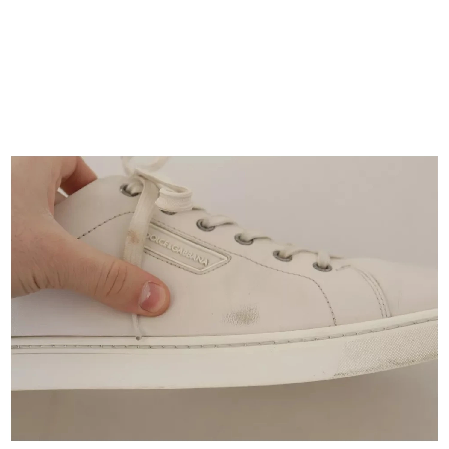 White Casual Leather Logo Men Sneakers Shoes