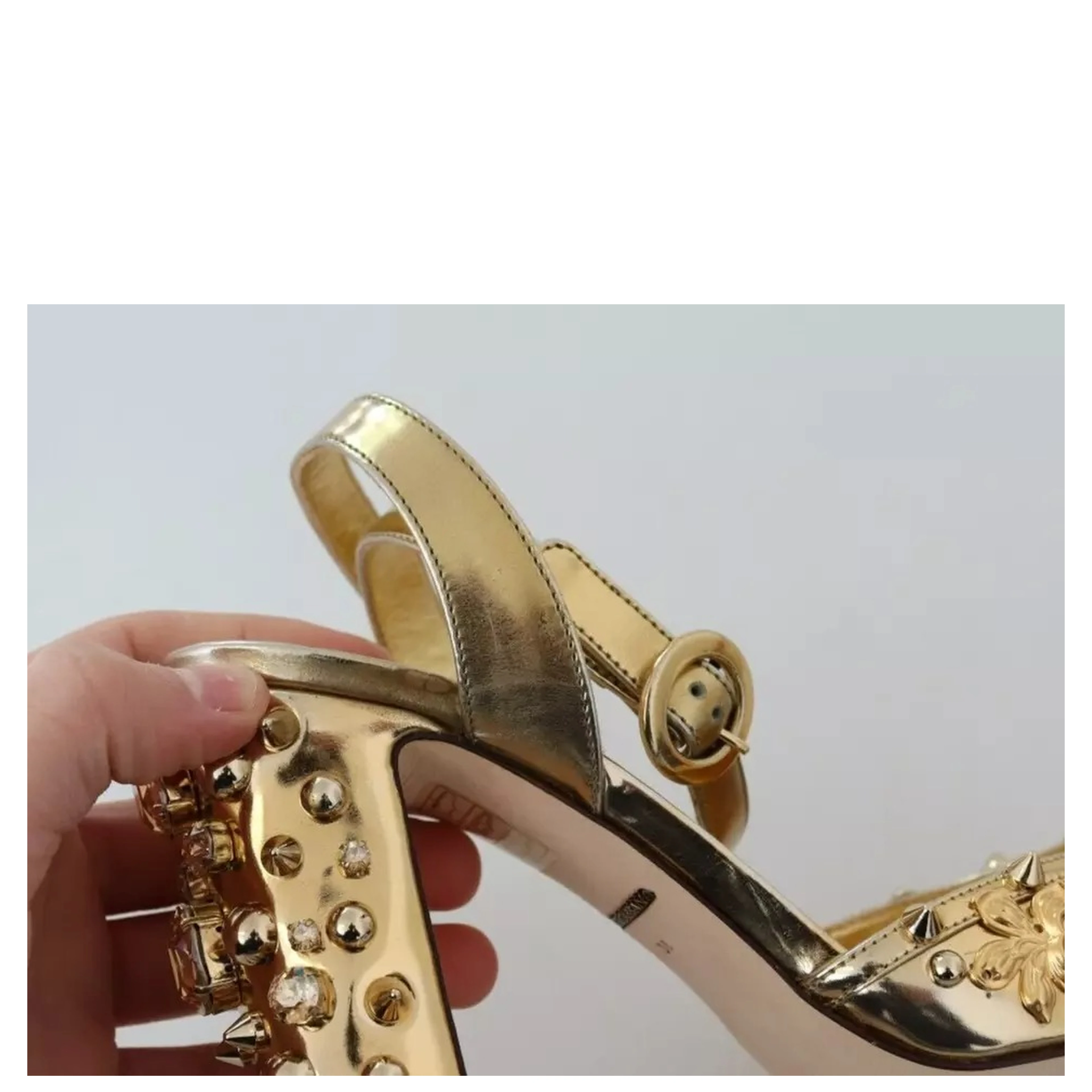 Gold Studs Vally Slingback Sandals Shoes