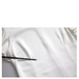 White Viscose Round Neck Short Sleeves Top