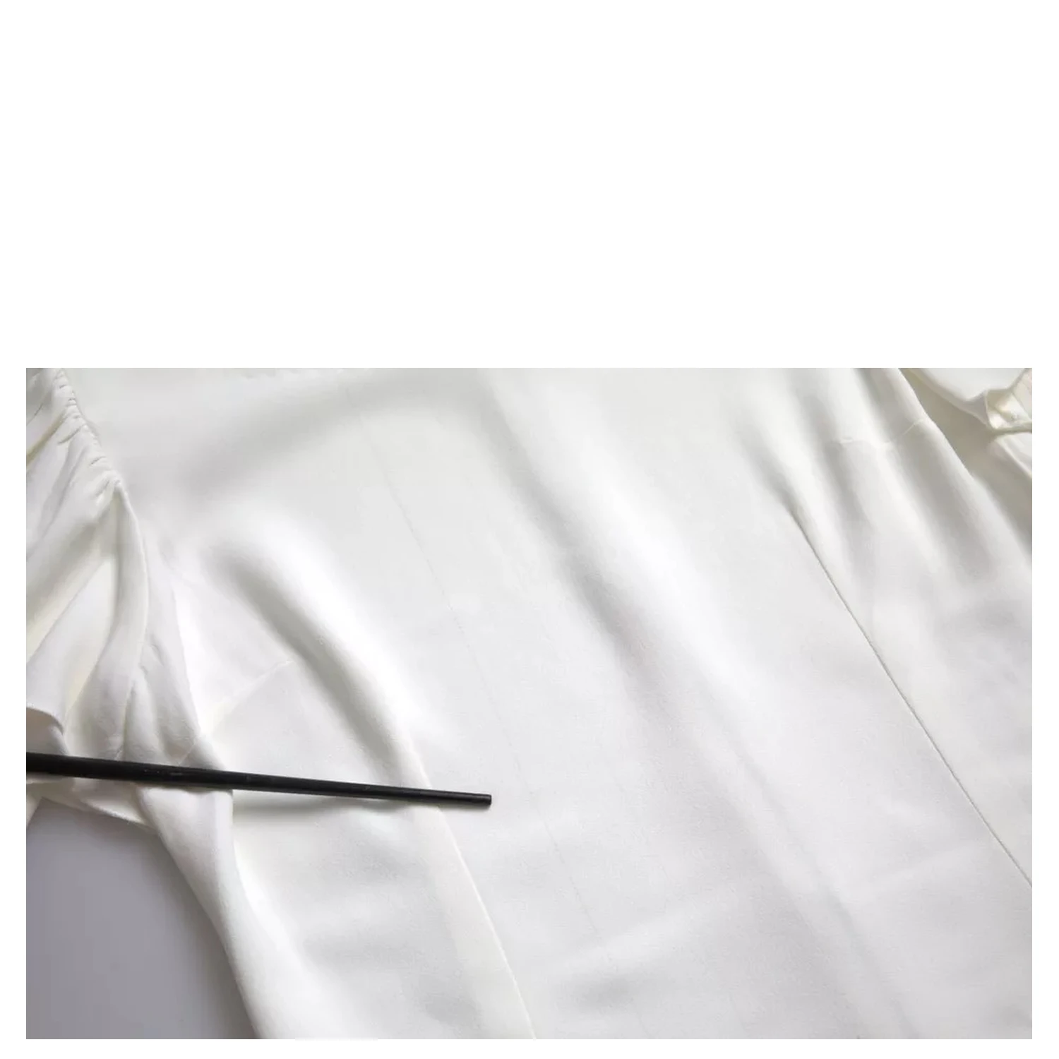 White Viscose Round Neck Short Sleeves Top