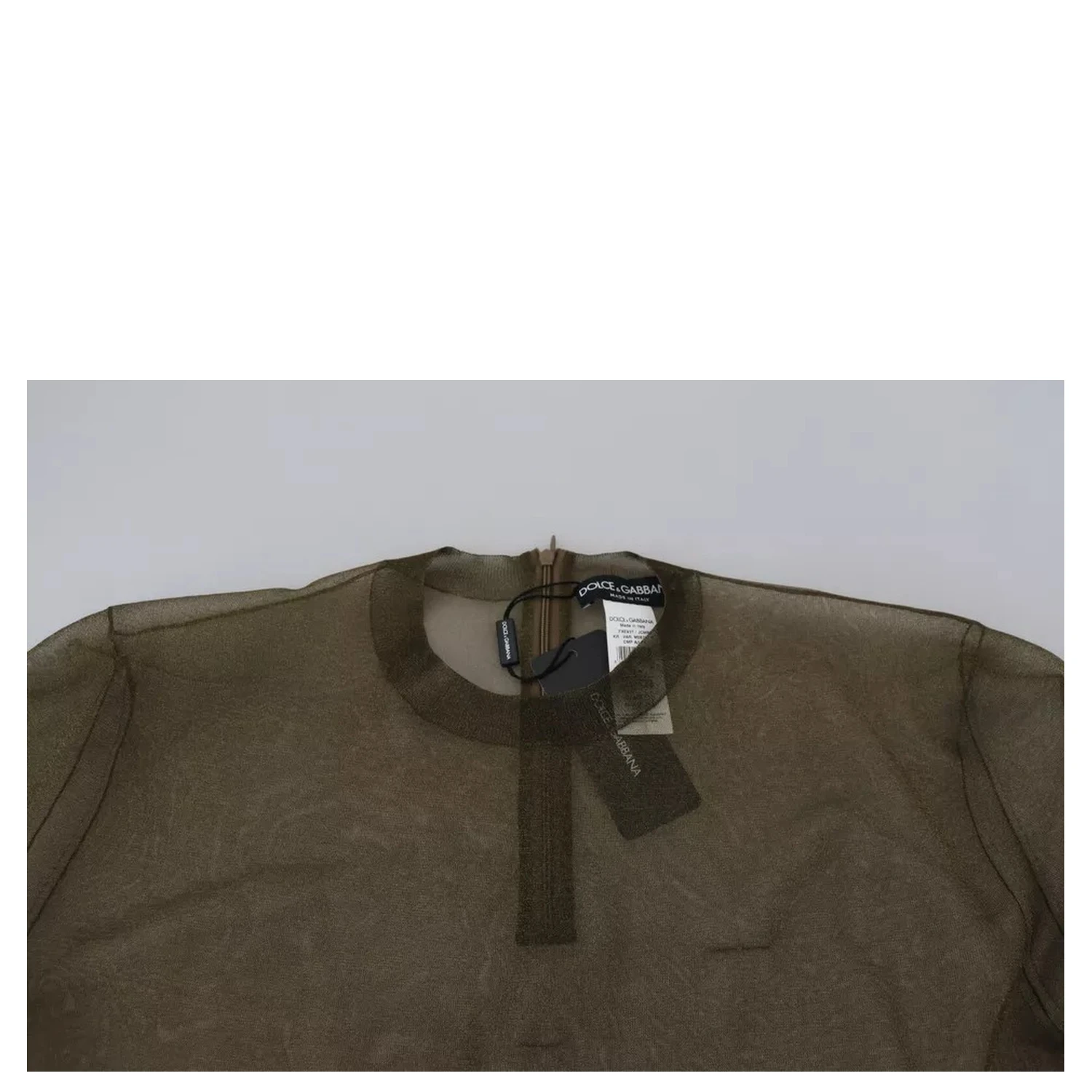 Black Transparent Crewneck Long Sleeves Top