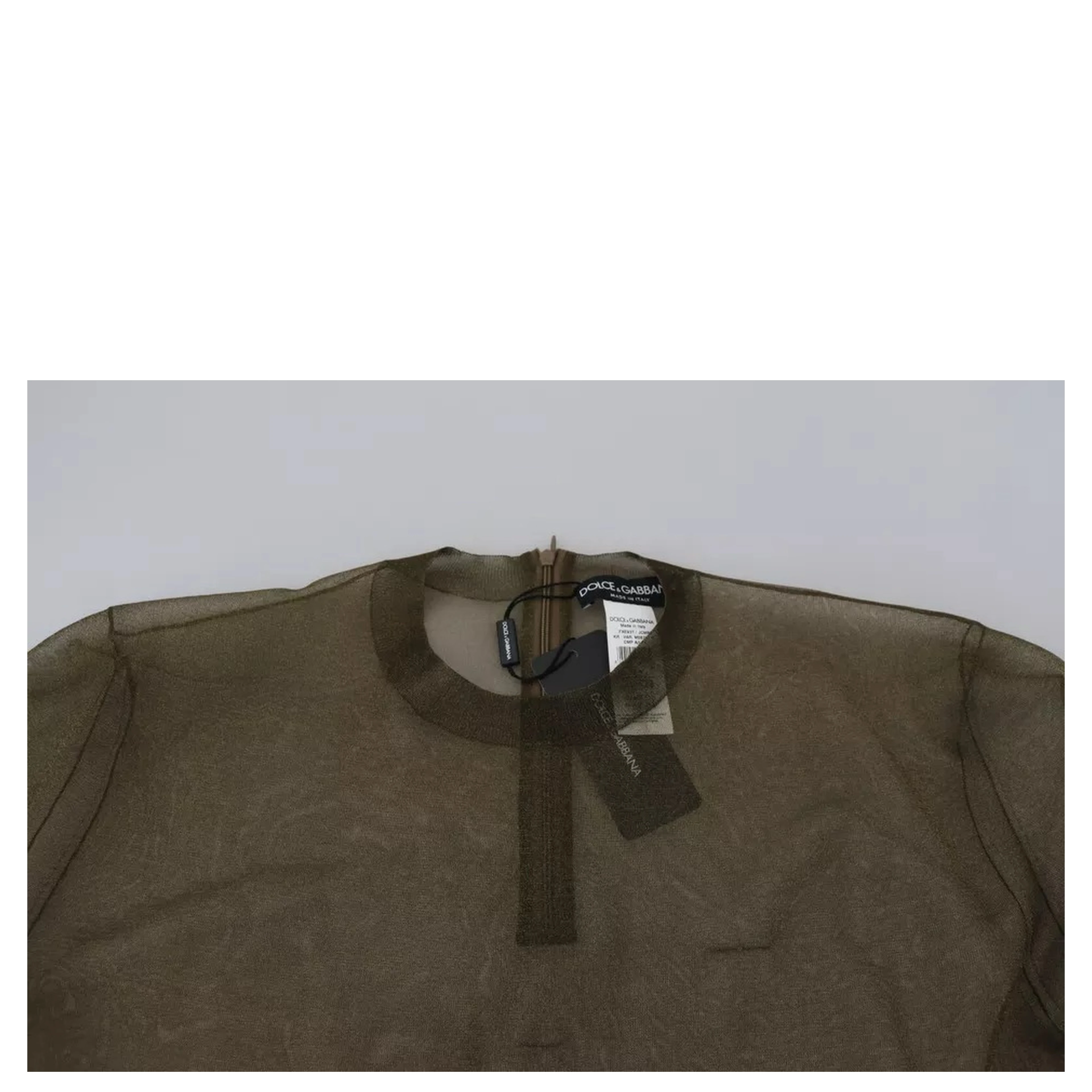 Black Transparent Crewneck Long Sleeves Top