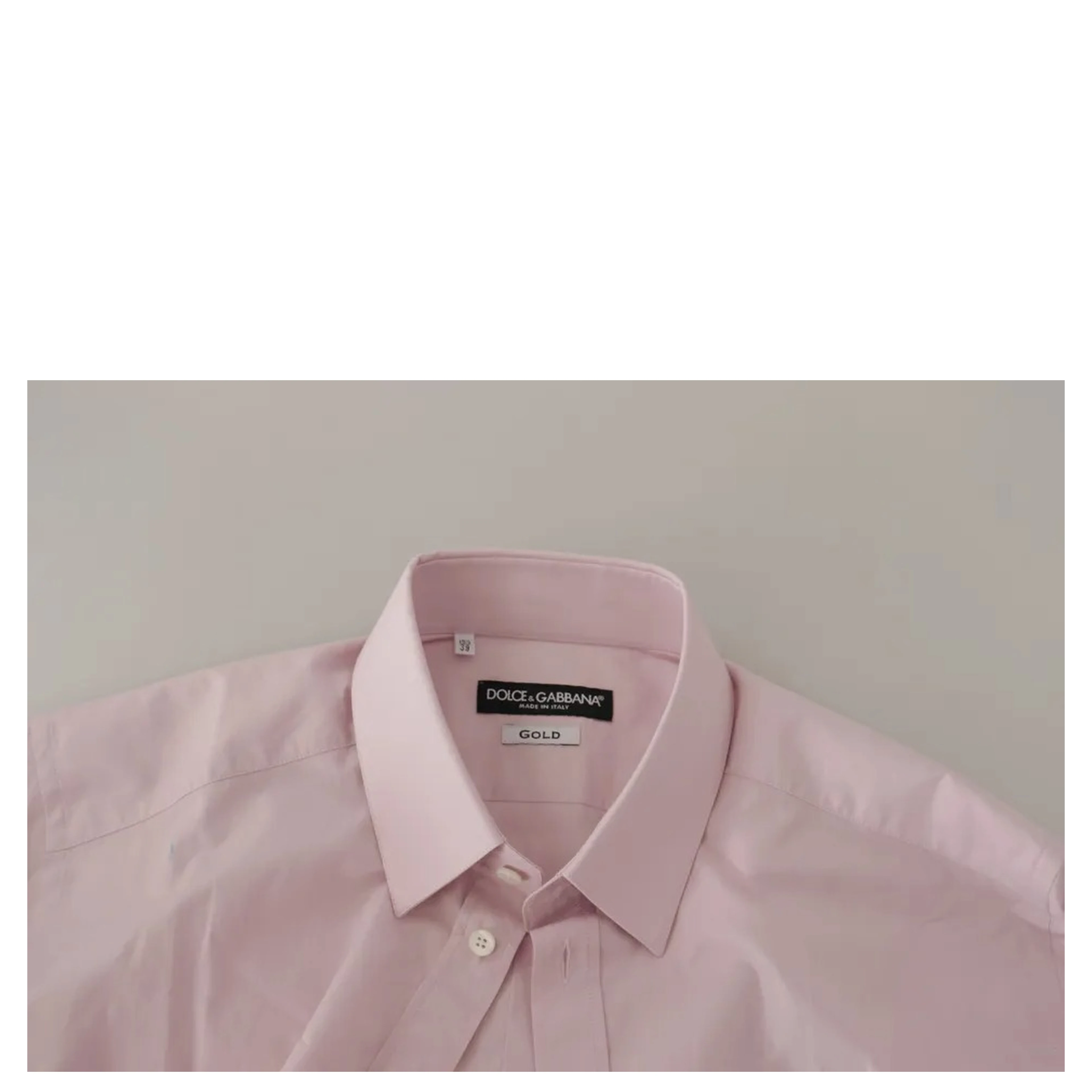Light Pink Cotton Dress Formal Men GOLD Shirt