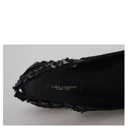 Black Flats Crystal Slingback Charmeuse Shoes