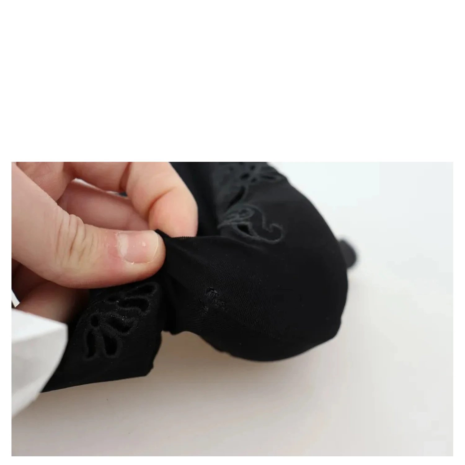 Black Stretch Pumps Boots Floral Lace Shoes