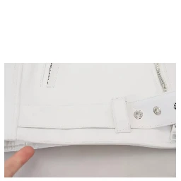 White Leather Biker Coat Zipper Jacket